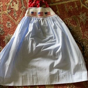 Smocked Polkadot Fourth of July halter dress